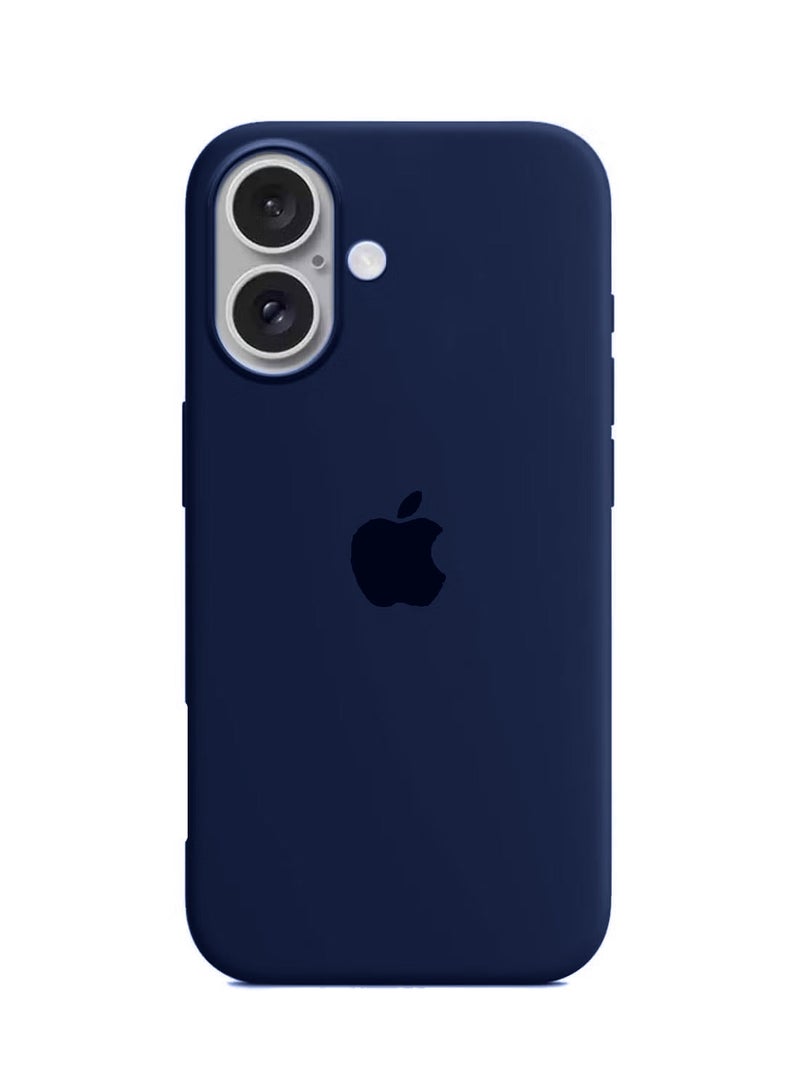 غطاء الحماية سائل ناعم من السيليكون لآيفون 16 2024 من أبل - أزرق كحلي